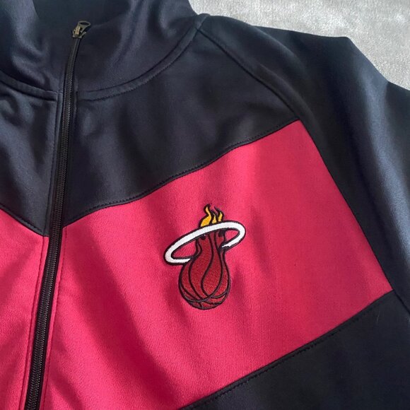 Miami Heat NBA Track Jacket Black/Red Full Zip Size XL‎ - Picture 2 of 10